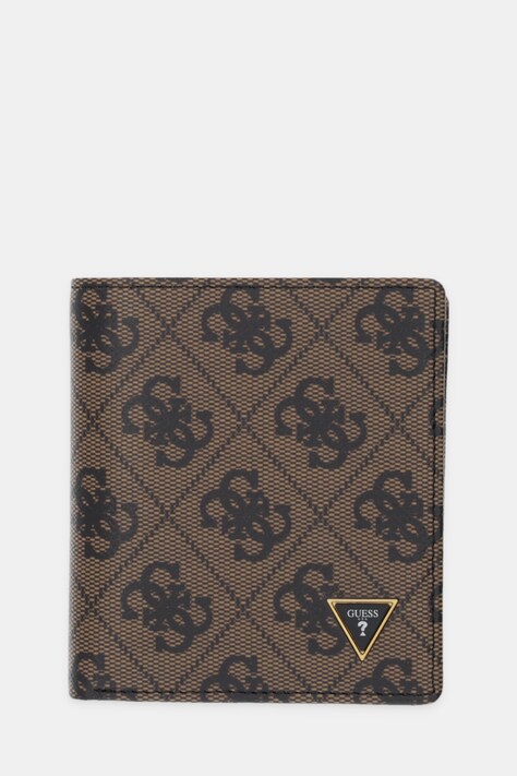 Guess portfel skórzany męski kolor brązowy