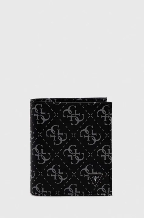 Kožená peňaženka Guess VEZZOLA pánsky, čierna farba, SMVELE LEA22