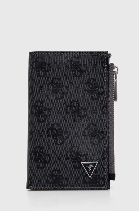 Kožená peněženka Guess šedá barva, SMVELE LEA78