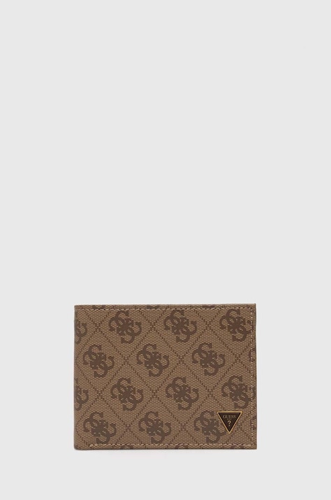 Шкіряний гаманець Guess VEZZOLA чоловічий колір чорний SMVELE LEA24