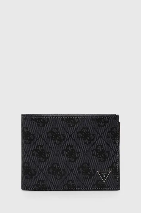 Kožená peněženka Guess VEZZOLA černá barva, SMVELE LEA24