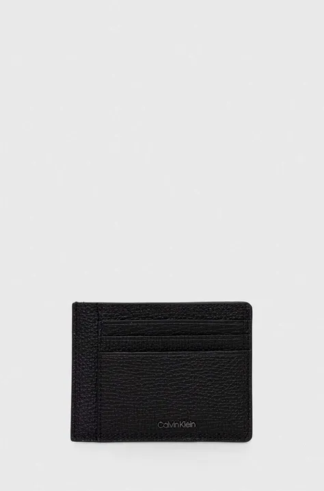 Шкіряний гаманець Calvin Klein чоловічий колір чорний