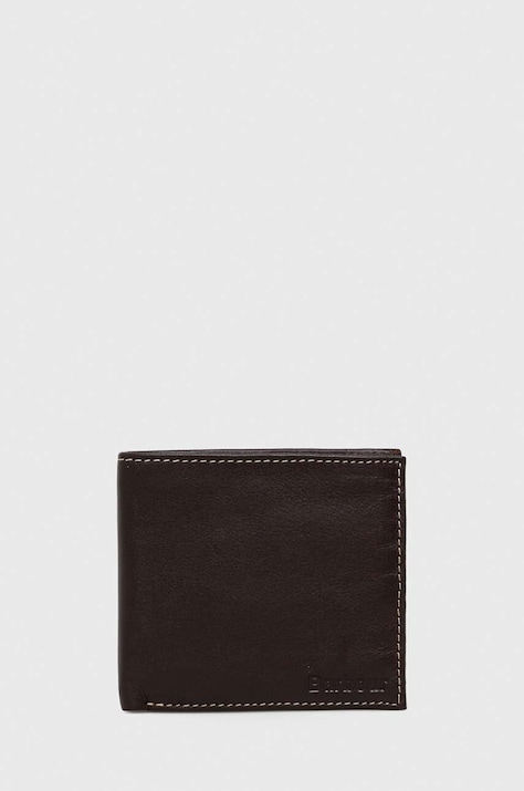 Barbour portofel de piele barbati, culoarea maro