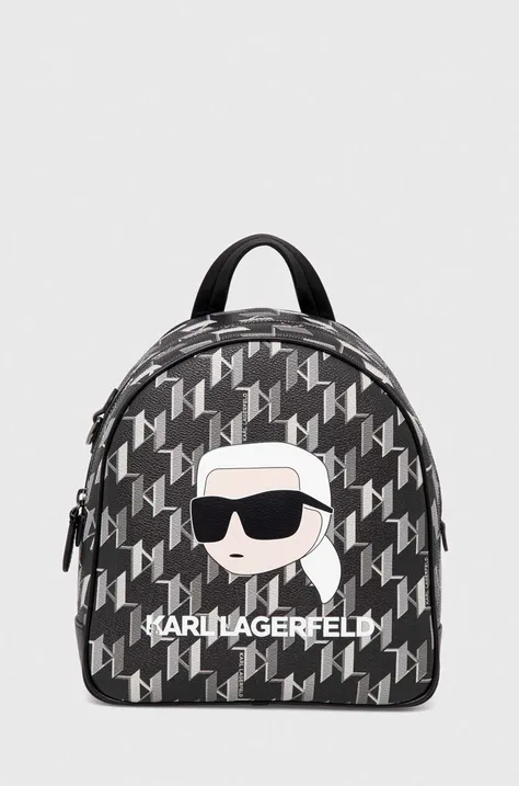 Ruksak Karl Lagerfeld dámsky, čierna farba, malý, vzorovaný