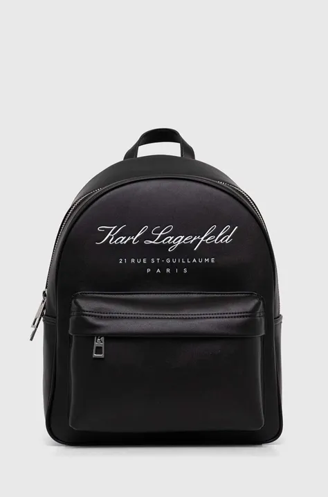 Karl Lagerfeld plecak kolor czarny duży z nadrukiem