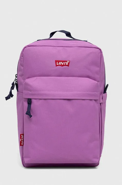 Levi's plecak damski kolor fioletowy duży gładki