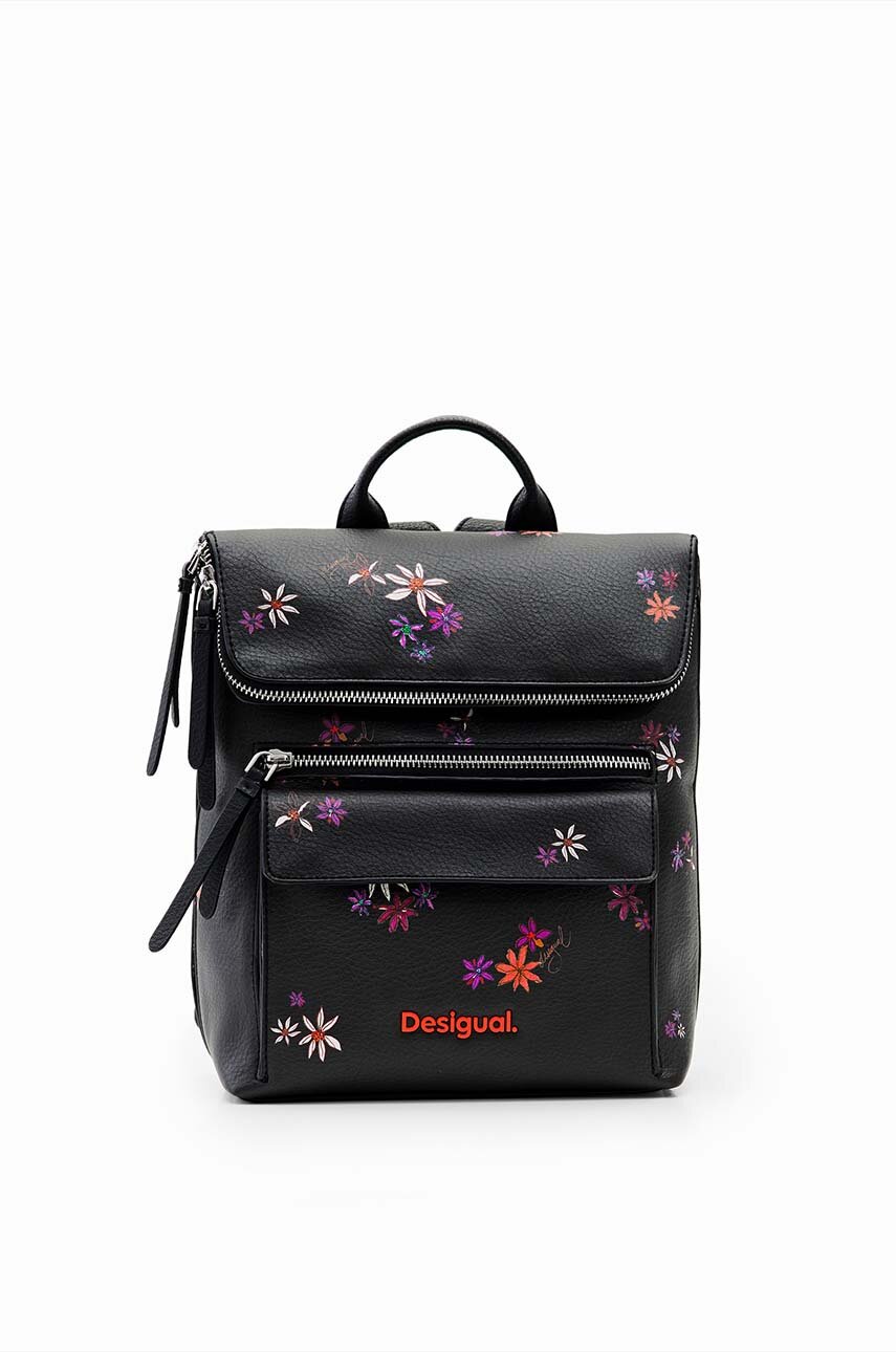 Zainetto Mini Donna Desigual, In Pelle Sintetica PU, Nero, Design Compatto E Lavabile