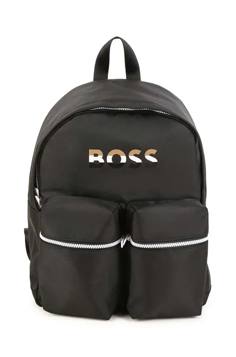 Дитячий рюкзак BOSS колір чорний великий з принтом