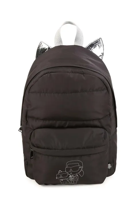 Дитячий рюкзак Karl Lagerfeld колір чорний великий з принтом