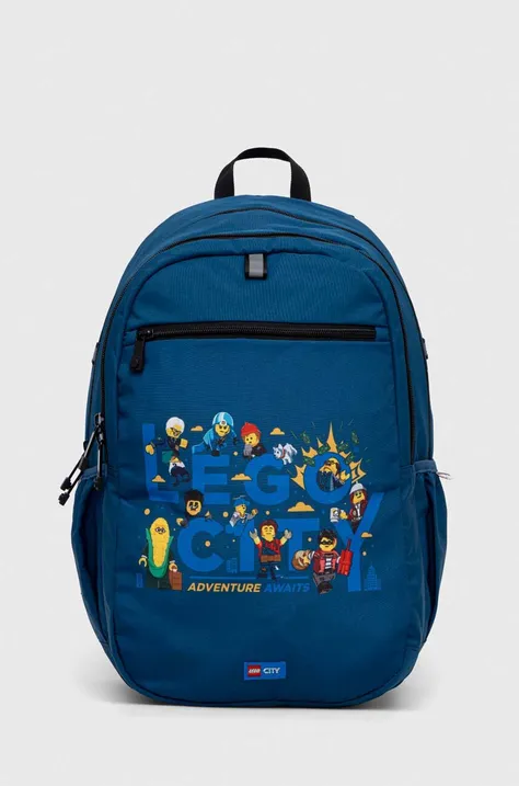 Детский рюкзак Lego цвет синий большой узорный