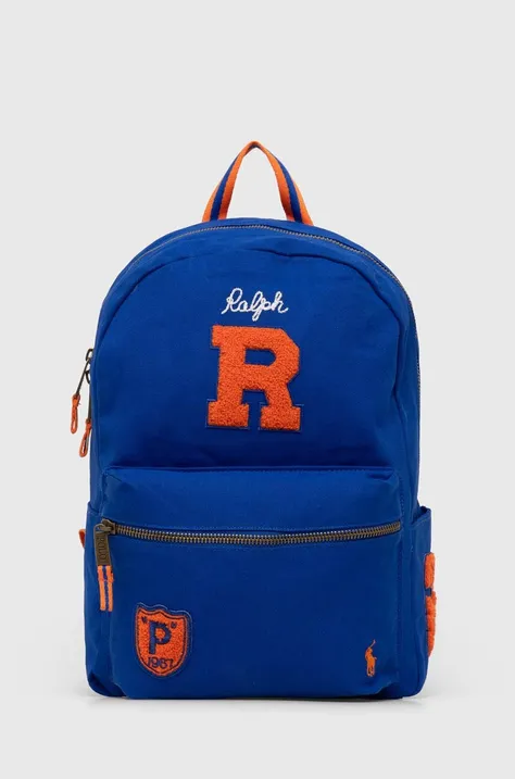 Детский рюкзак Polo Ralph Lauren цвет синий большой с аппликацией