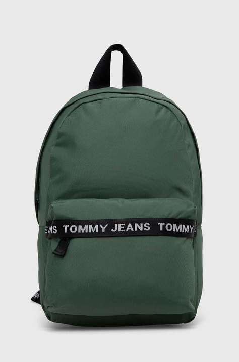 Tommy Jeans rucsac barbati, culoarea verde, mare, cu imprimeu