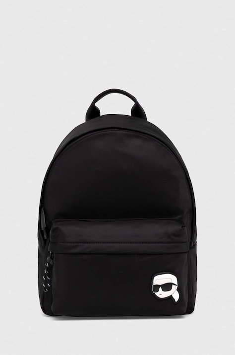 Karl Lagerfeld plecak K/IKONIK kolor czarny duży z aplikacją