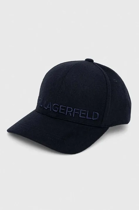 Καπέλο Karl Lagerfeld χρώμα: ναυτικό μπλε