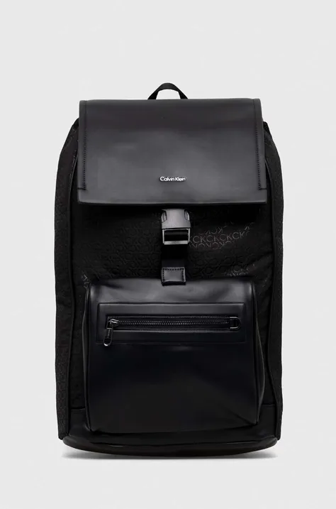 Calvin Klein plecak męski kolor czarny duży wzorzysty