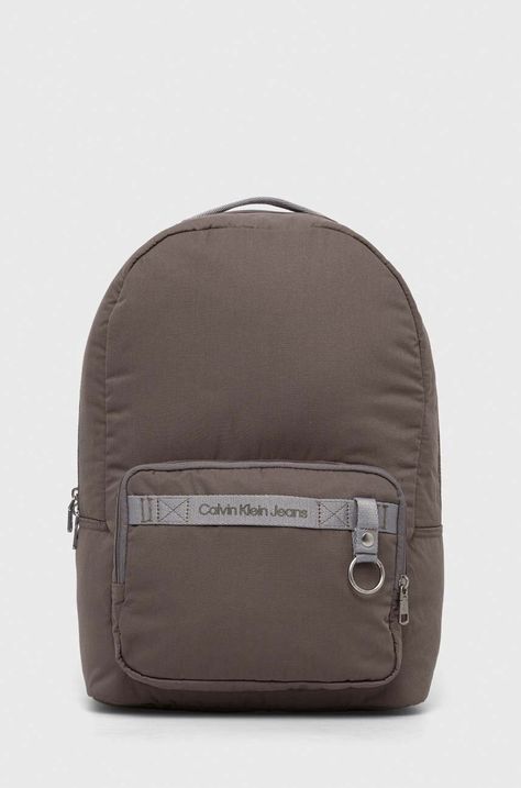 Batoh Calvin Klein Jeans pánský, šedá barva, velký, hladký