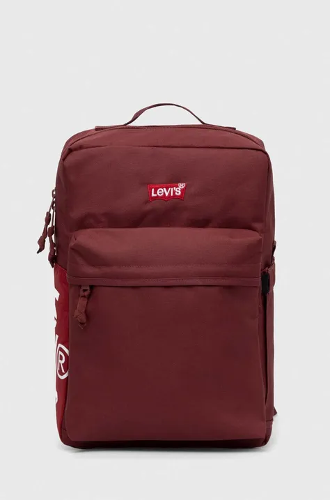 Levi's plecak kolor bordowy duży z nadrukiem