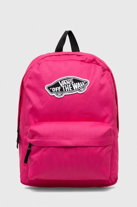 Vans plecak kolor różowy duży z aplikacją