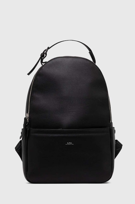 Рюкзак A.P.C. колір чорний великий однотонний