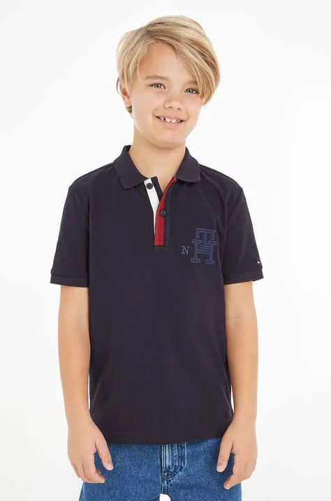 Παιδικά βαμβακερά μπλουζάκια πόλο Tommy Hilfiger χρώμα: ναυτικό μπλε
