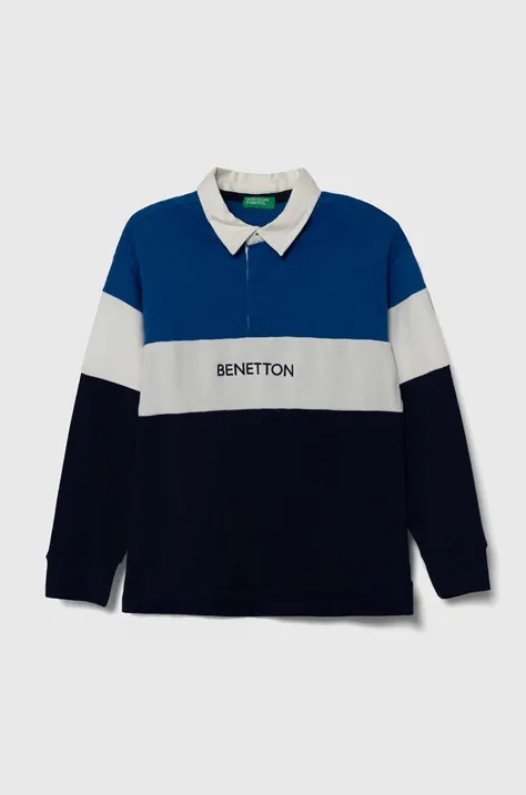 Otroška bombažna majica z dolgimi rokavi United Colors of Benetton