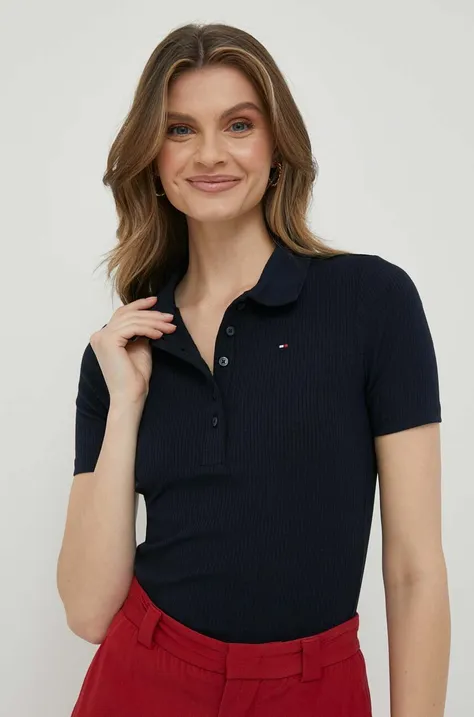 Polo tričko Tommy Hilfiger tmavomodrá barva