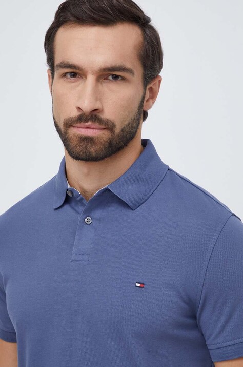 Πόλο Tommy Hilfiger χρώμα: μπλε, MW0MW17770