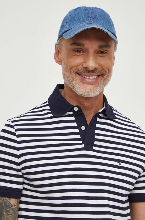 Polo tričko Tommy Hilfiger pánské, tmavomodrá barva, MW0MW17770