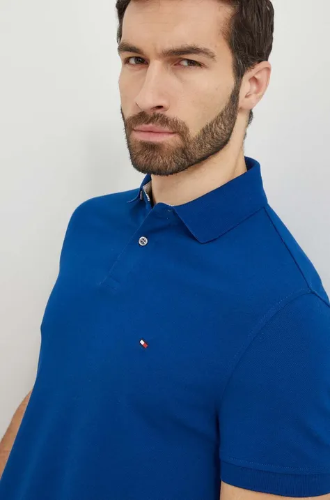Polo majica Tommy Hilfiger za muškarce, boja: tamno plava, bez uzorka, MW0MW17770