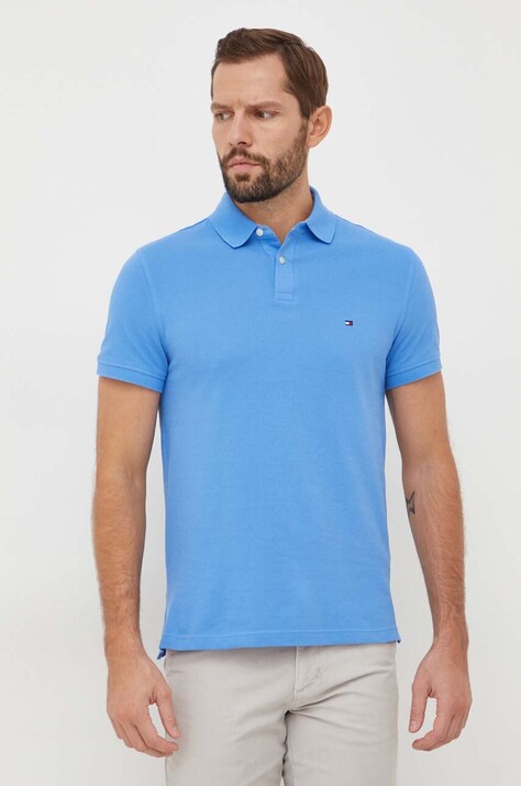 Πόλο Tommy Hilfiger χρώμα: μπλε, MW0MW17770