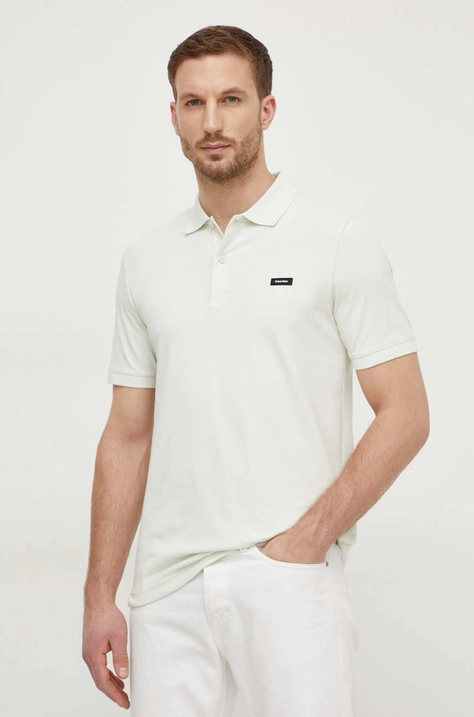 Calvin Klein tricou polo bărbați, culoarea portocaliu, uni K10K111196