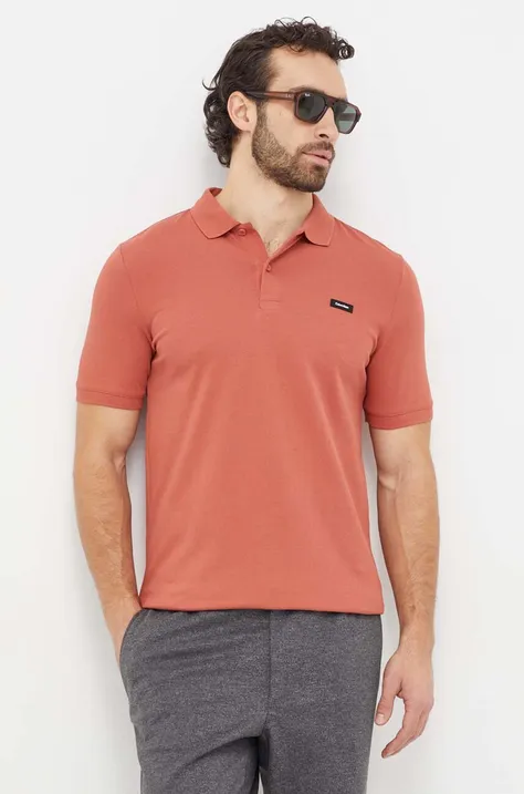 Polo majica Calvin Klein za muškarce, boja: narančasta, bez uzorka