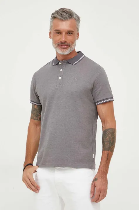 Pamučna polo majica Pepe Jeans Lisson boja: siva, glatki model