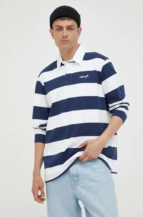 Βαμβακερή μπλούζα με μακριά μανίκια Levi's χρώμα: άσπρο