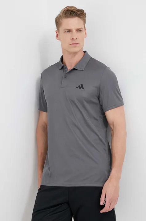 Polo majica za vježbanje adidas Performance Train Essentials boja: siva, glatki model