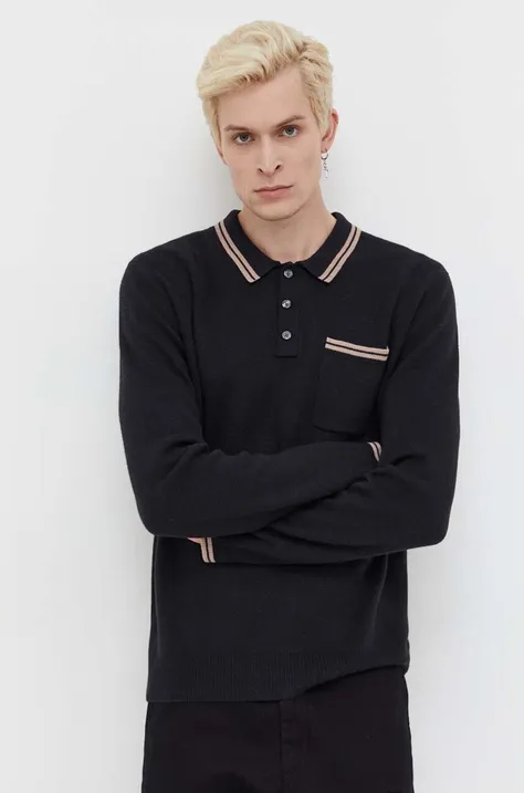 Abercrombie & Fitch sweter męski kolor czarny lekki