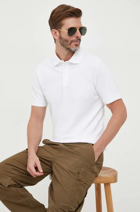 Polo majica Guess za muškarce, boja: bijela, bez uzorka