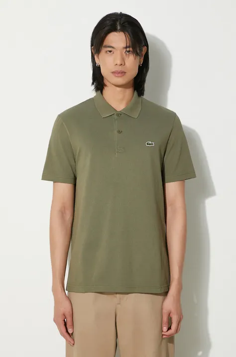 Polo majica Lacoste za muškarce, boja: zelena, bez uzorka