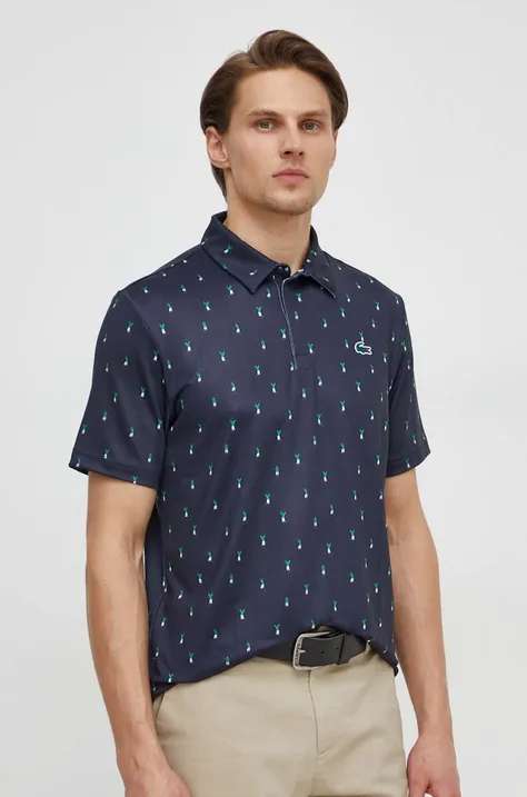 Polo tričko Lacoste pánsky, tmavomodrá farba, vzorovaný