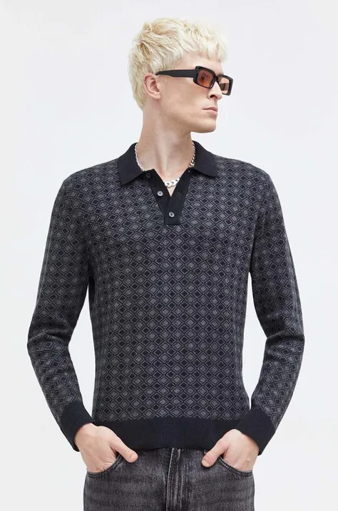 Пуловер Abercrombie & Fitch мъжки в сиво от лека материя