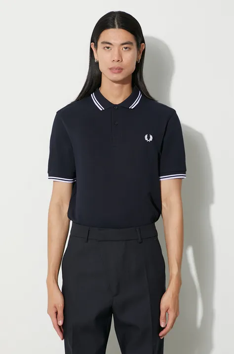 Fred Perry wool cardigan navy blue color M3600.238