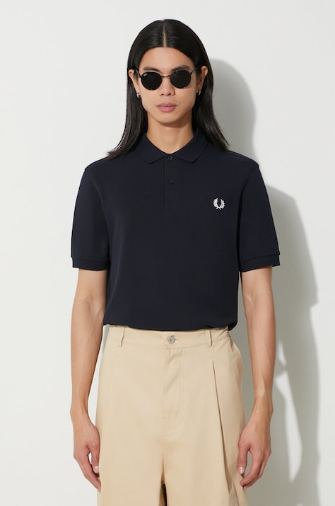 Хлопковое поло Fred Perry цвет синий с аппликацией M6000.608