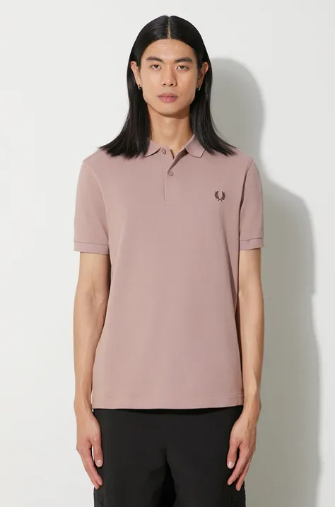 Βαμβακερό μπλουζάκι πόλο Fred Perry χρώμα: ροζ, M6000.S52