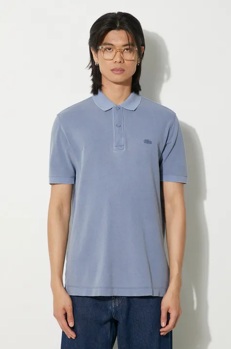Lacoste cotton polo shirt blue color smooth PH3450 S0I
