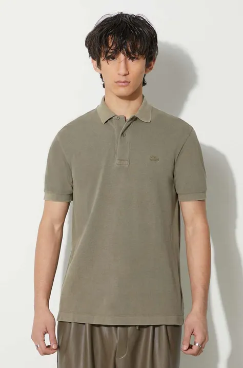 Lacoste cotton polo shirt green color PH3450 S0I