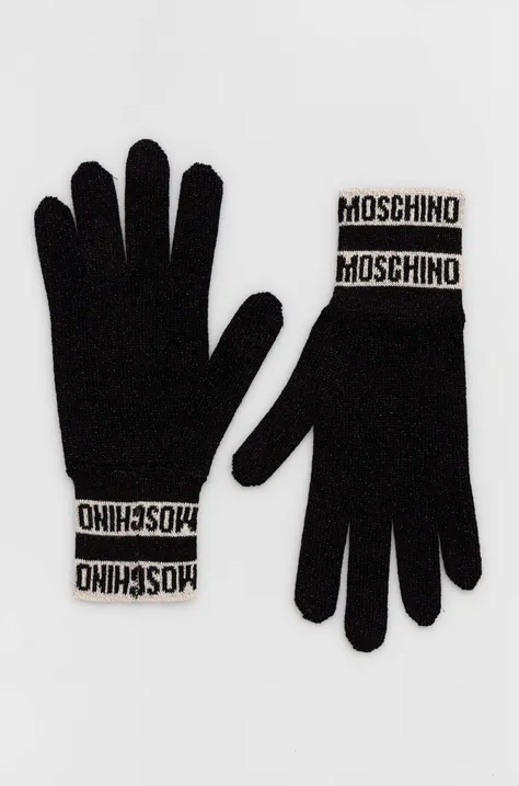 Γάντια Moschino χρώμα: μπεζ