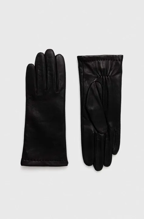 Kožené rukavice Marc O'Polo dámske, čierna farba