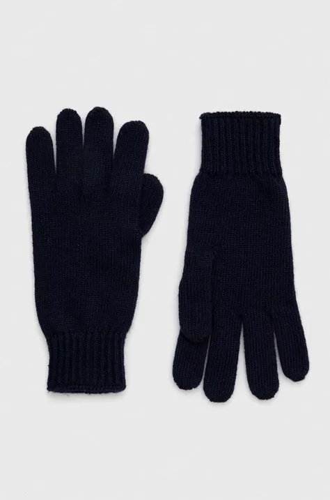 Γάντια από μείγμα μαλλιού Max Mara Leisure χρώμα: ναυτικό μπλε