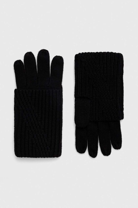 AllSaints manusi din amestec de lana culoarea negru