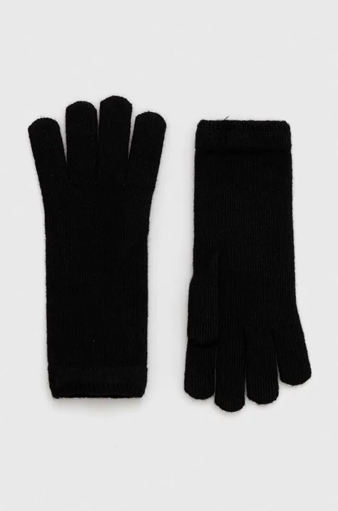 Γάντια από μείγμα μαλλιού Tommy Hilfiger χρώμα: μαύρο